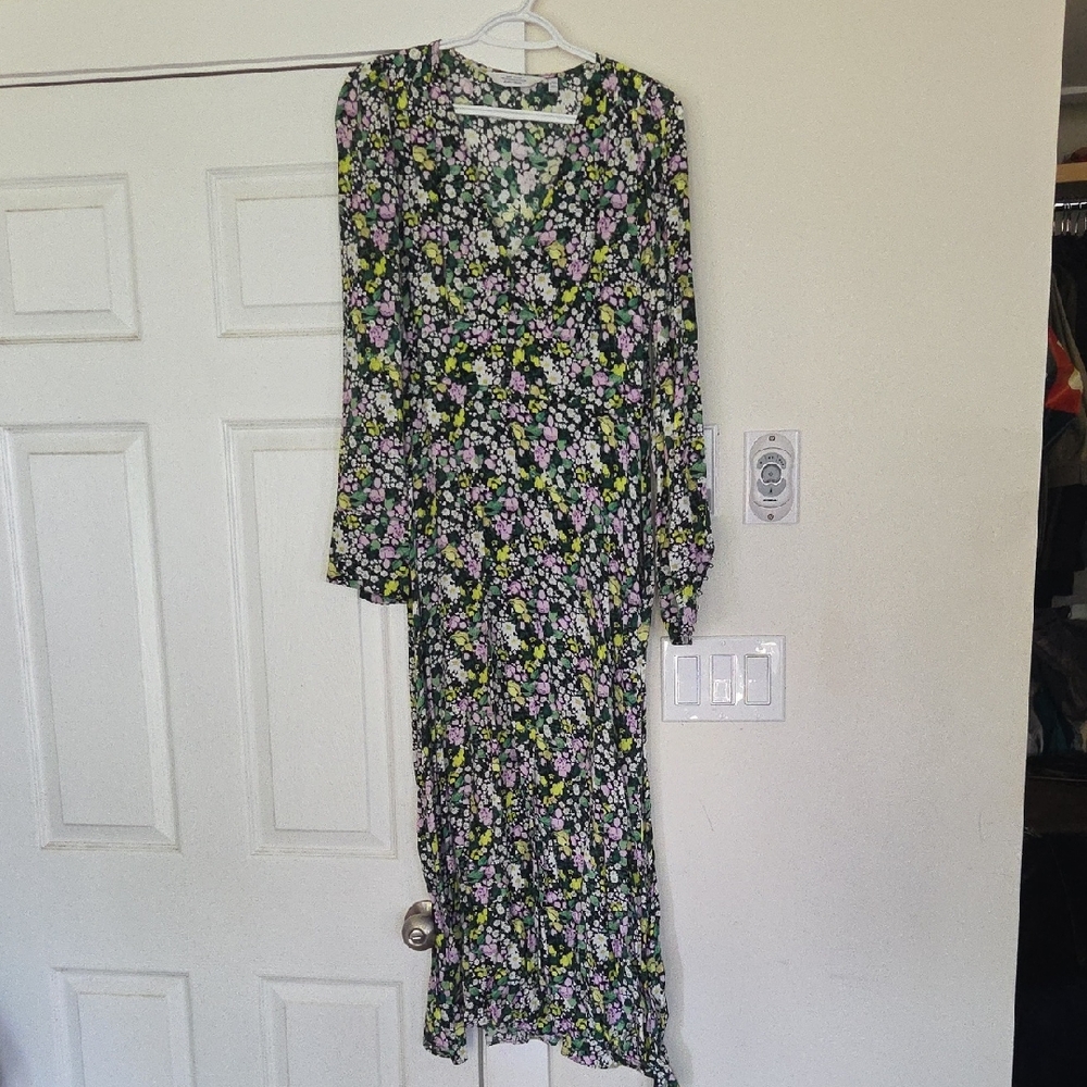 & Other Stories Black Floral Long Sleeve Dress